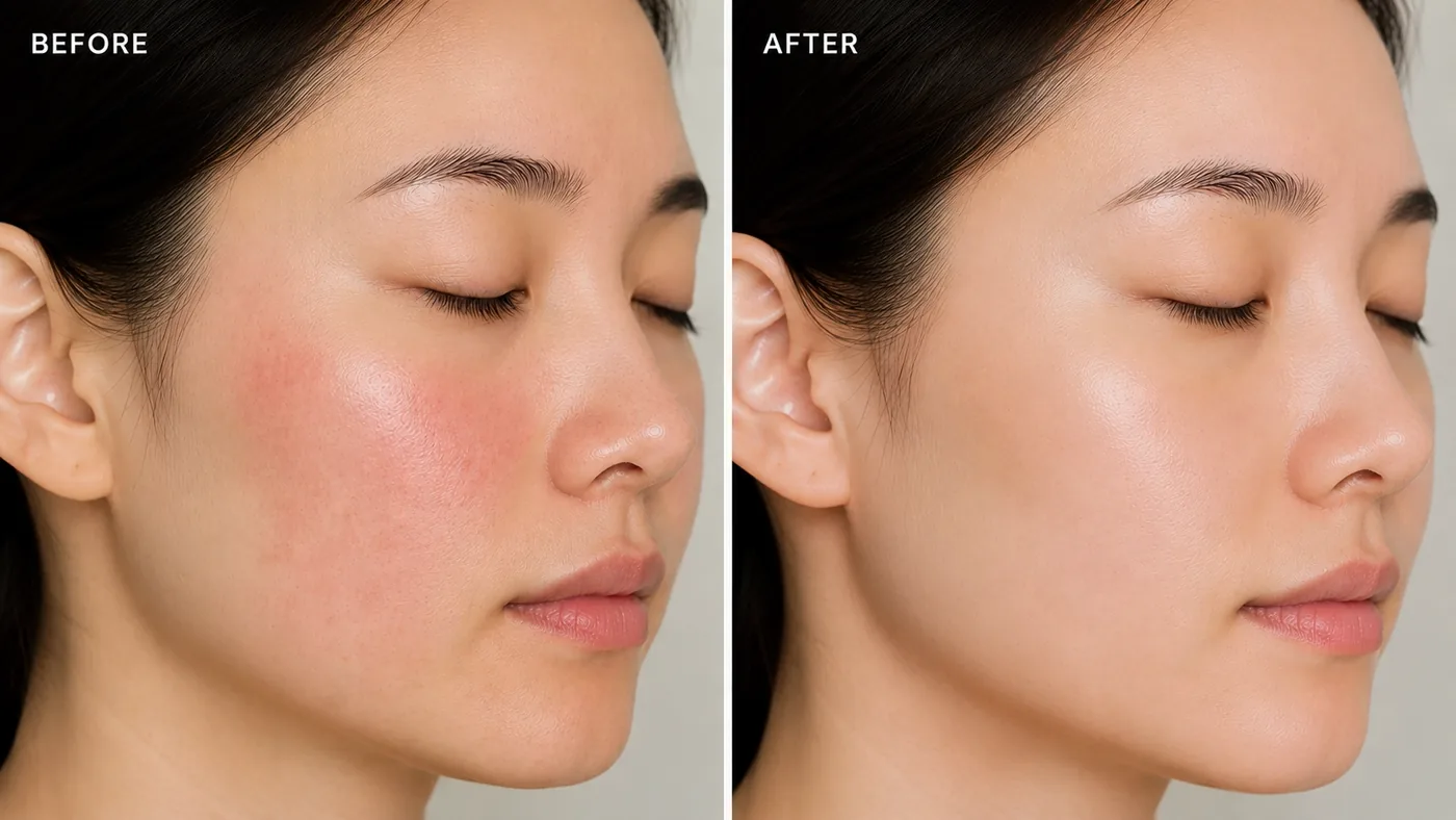 Redness & Irritation: before and after