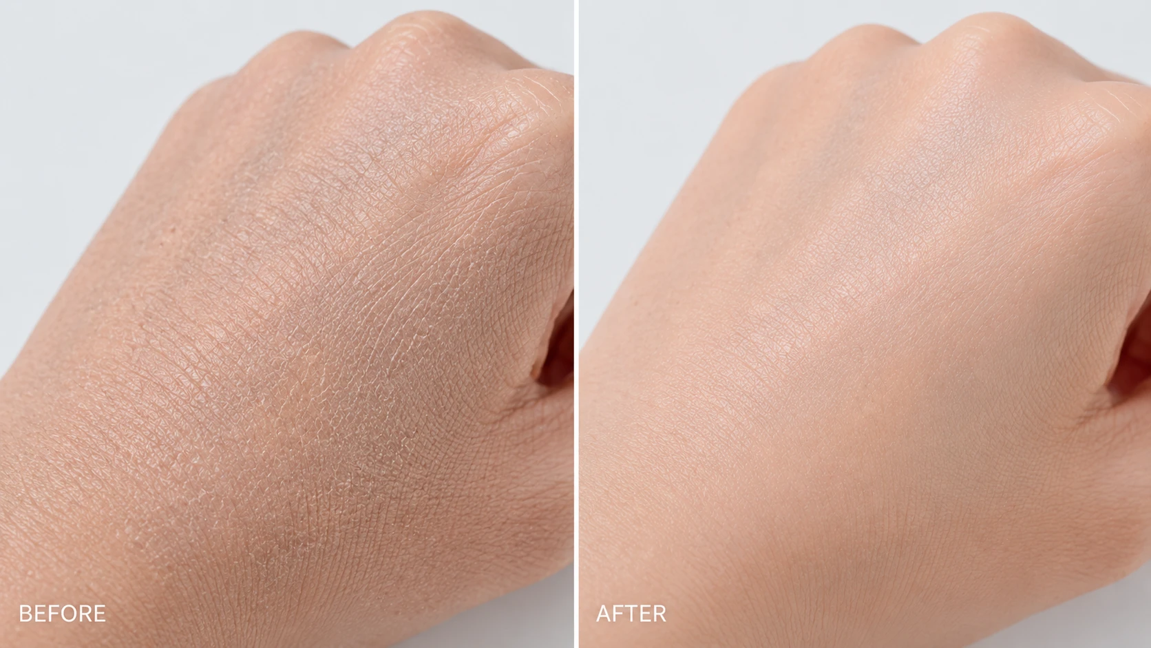 Hand: before and after